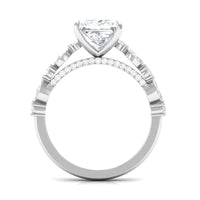 3 Carat Princess Cut Cubic Zirconia Designer Engagement Ring