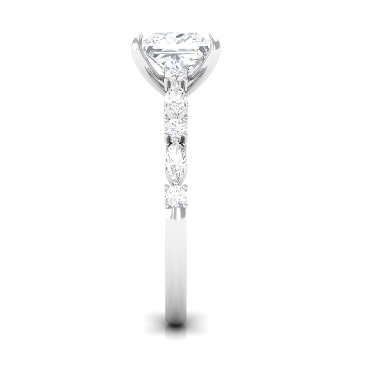 3 Carat Princess Cut Cubic Zirconia Designer Engagement Ring