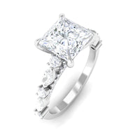 3 Carat Princess Cut Cubic Zirconia Designer Engagement Ring