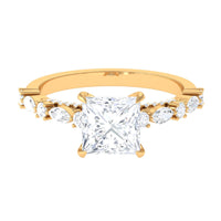 3 Carat Princess Cut Cubic Zirconia Designer Engagement Ring