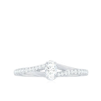 Minimal Split Shank Oval Simulated Diamond Engagement Ring