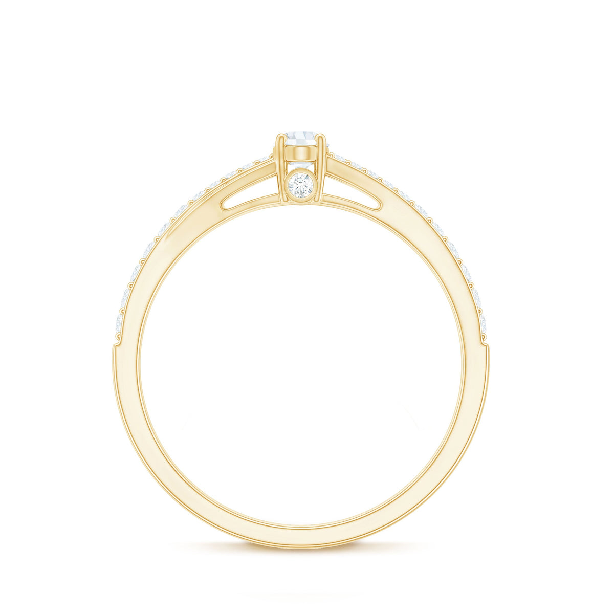 Minimal Split Shank Oval Simulated Diamond Engagement Ring