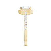 2.25 CT Asscher Cut Zircon Halo Engagement Ring in Gold