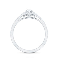 1 CT Round Cubic Zirconia Double Halo Engagement Ring