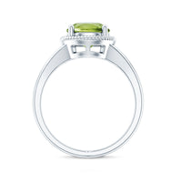 Natural 2 Carat Peridot Solitaire Engagement Ring with Split Shank
