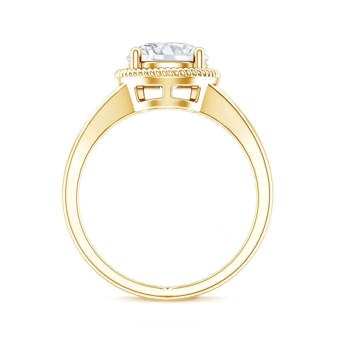 2 Carat Round Cubic Zirconia Solitaire Engagement Ring in Split Shank