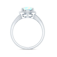 Certified Real 8 mm Round Ethiopian Opal Split Shank Engagement Ring with Twisted Rope