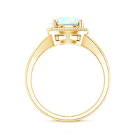 Certified Real 8 mm Round Ethiopian Opal Split Shank Engagement Ring with Twisted Rope