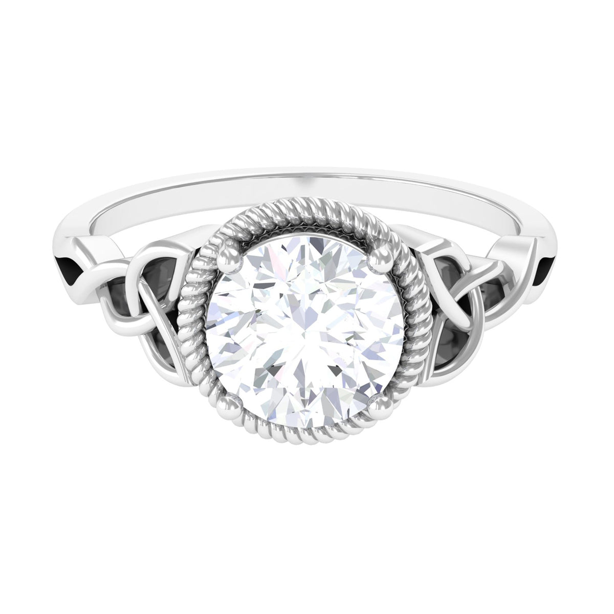 2 Carat Round Cut Cubic Zirconia Celtic Engagement Ring