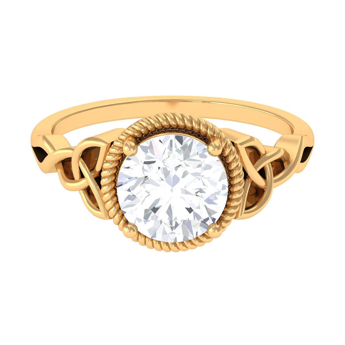 2 Carat Round Cut Cubic Zirconia Celtic Engagement Ring
