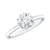1 CT Simulated Diamond Solitaire Ring in Lotus Basket Setting