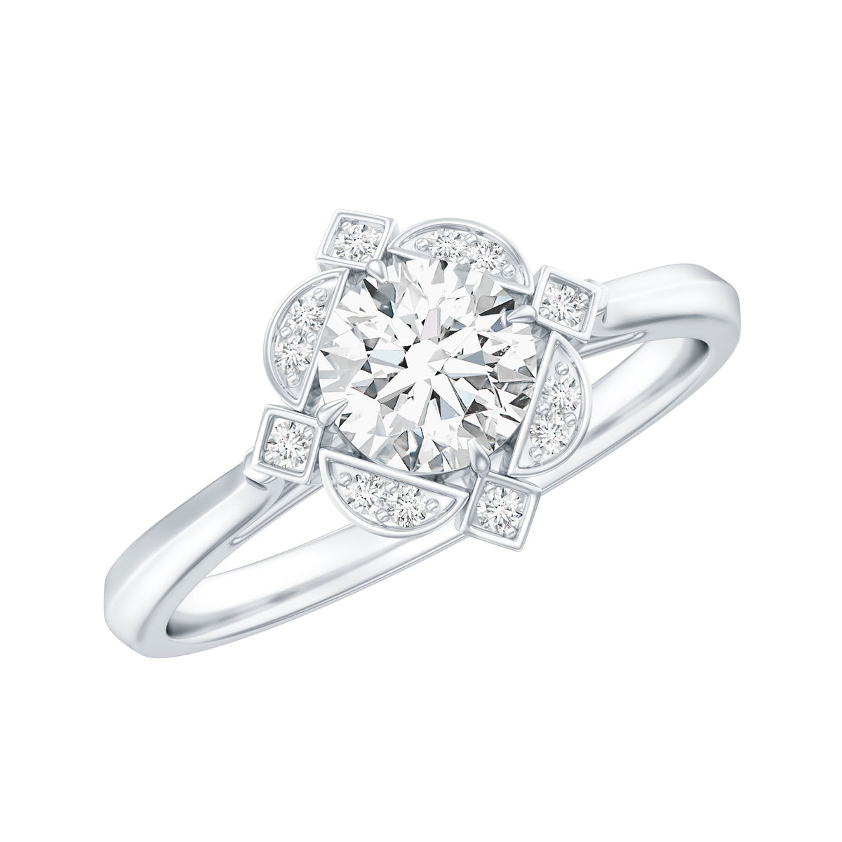 Vintage Looking Cubic Zirconia Engagement Ring for Her