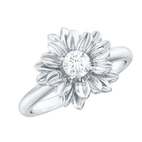 Round Cut Cubic Zirconia Flower Engagement Ring