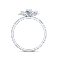Round Cut Cubic Zirconia Flower Engagement Ring