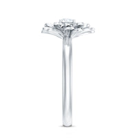 Round Cut Cubic Zirconia Flower Engagement Ring