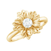 Round Cut Cubic Zirconia Flower Engagement Ring