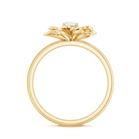 Round Cut Cubic Zirconia Flower Engagement Ring