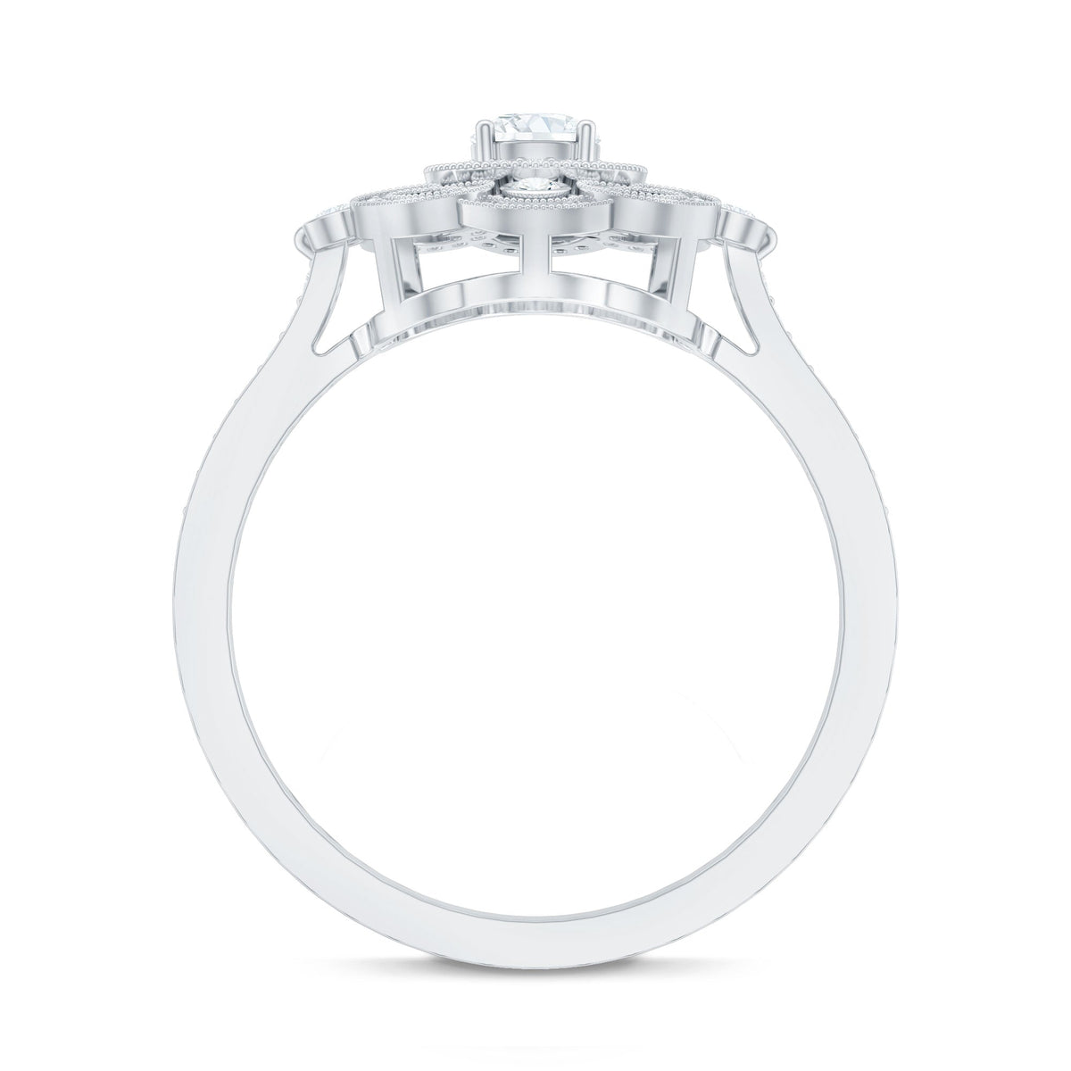 Certified Moissanite Antique Looking Engagement Ring for Women