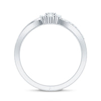 Certified Moissanite Flower Engagement Ring in Infinity Shank