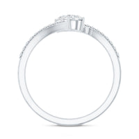 Certified Moissanite 2 Stone Promise Ring in Bypass Shank