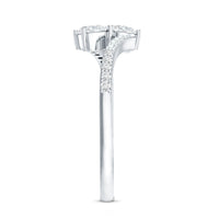 Certified Moissanite 2 Stone Promise Ring in Bypass Shank