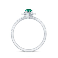 Certified Lab Grown Emerald Diamond Flower Engagement Ring