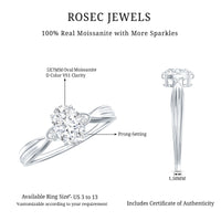 Oval Moissanite Solitaire Engagement Ring with Certificate