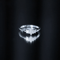 Certified Moissanite Flower Cluster Ring for Women