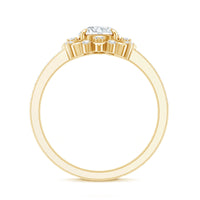 Round Certified Moissanite Flower Engagement Ring