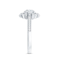 1.5 CT Round Certified Zircon Flower Engagement Ring
