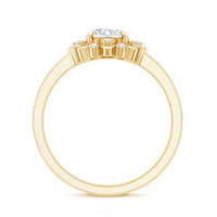 1.5 CT Round Certified Zircon Flower Engagement Ring