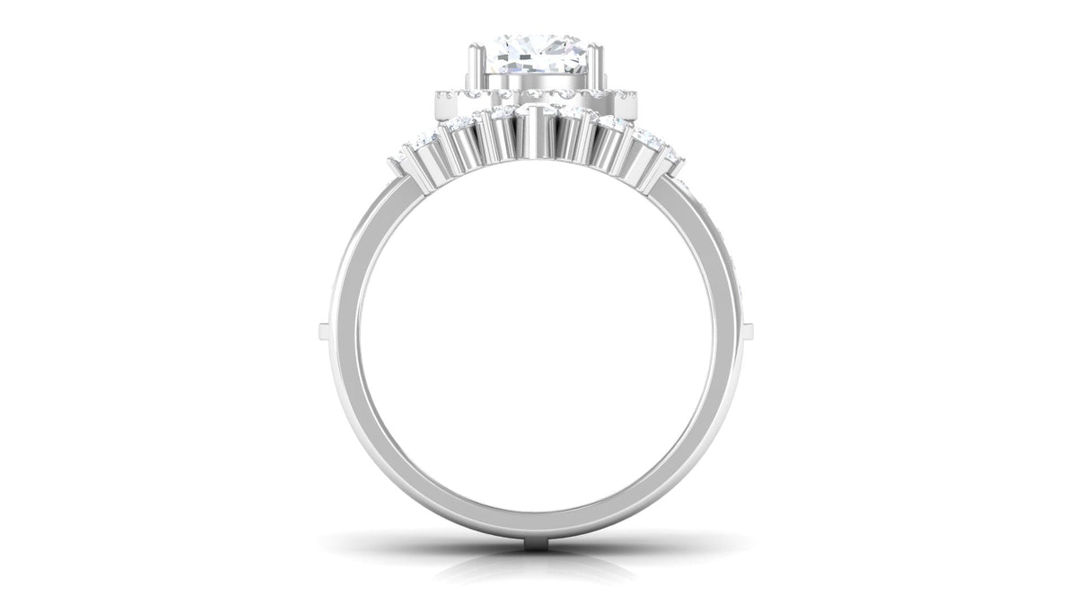 3.75 CT Cushion Zircon Vintage Inspired Wedding Ring Set