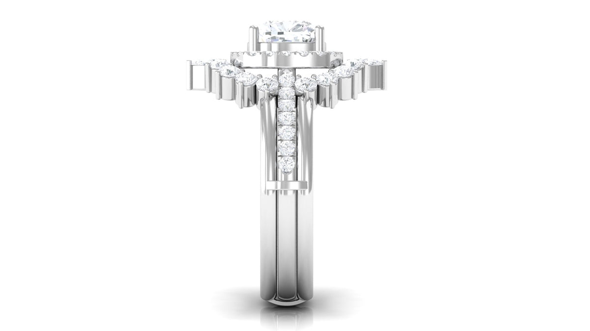 3.75 CT Cushion Zircon Vintage Inspired Wedding Ring Set