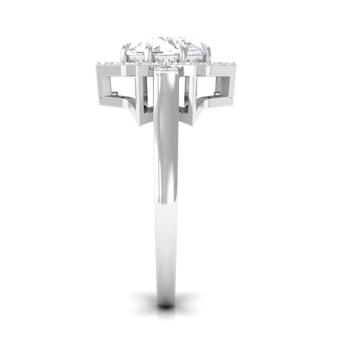2.75 CT Cubic Zirconia Star Shape Engagement Ring in Gold