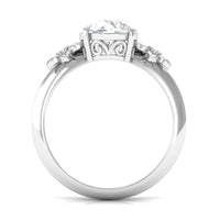2 Carat Round Cubic Zirconia Flower Engagement Ring
