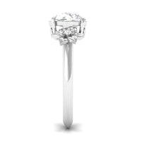 2 Carat Round Cubic Zirconia Flower Engagement Ring