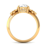 2 Carat Round Cubic Zirconia Flower Engagement Ring