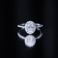 Oval Brilliant Cut Moissanite Classic Engagement Ring