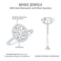 Oval Brilliant Cut Moissanite Classic Engagement Ring