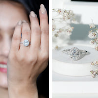 Oval Brilliant Cut Moissanite Classic Engagement Ring
