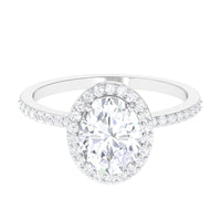 Oval Zircon Classic Halo Engagement Ring