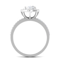 Oval Zircon Classic Halo Engagement Ring