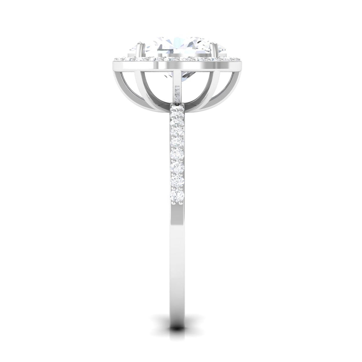 Oval Zircon Classic Halo Engagement Ring