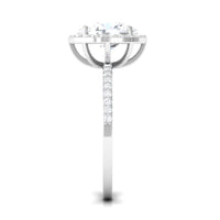 Oval Zircon Classic Halo Engagement Ring