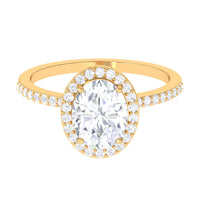 Oval Zircon Classic Halo Engagement Ring