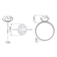 Oval Zircon Classic Halo Engagement Ring