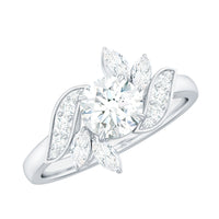 1.75 CT Simulated Diamond Flower Engagement Ring