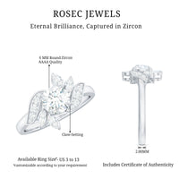 1.75 CT Simulated Diamond Flower Engagement Ring