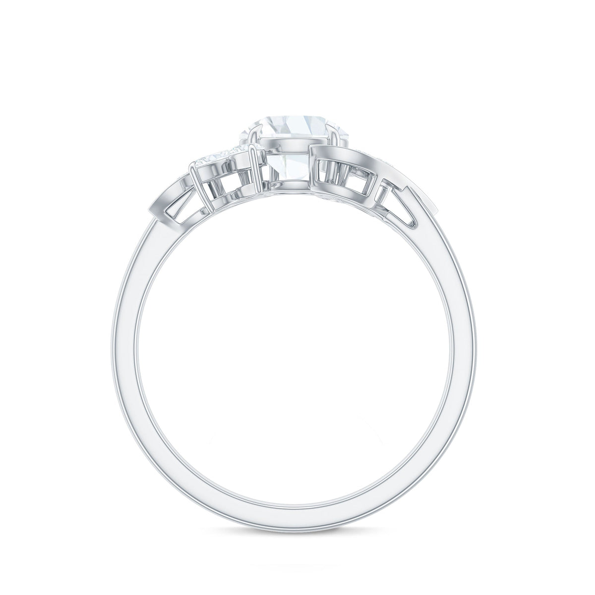 1.75 CT Simulated Diamond Flower Engagement Ring
