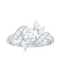 1.75 CT Simulated Diamond Flower Engagement Ring